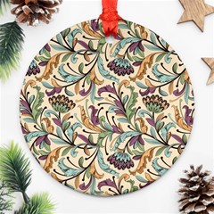 Wallpaper Floral Pattern Floral Wallpaper Background Round Ornament (Two Sides)