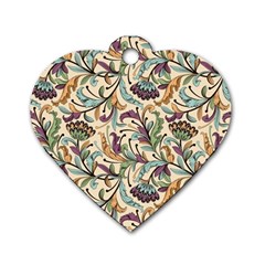 Wallpaper Floral Pattern Floral Wallpaper Background Dog Tag Heart (One Side)