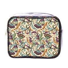 Wallpaper Floral Pattern Floral Wallpaper Background Mini Toiletries Bag (One Side)