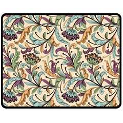 Wallpaper Floral Pattern Floral Wallpaper Background One Side Fleece Blanket (Medium)