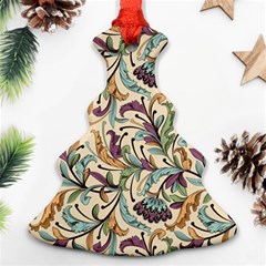 Wallpaper Floral Pattern Floral Wallpaper Background Christmas Tree Ornament (two Sides) by Ravend