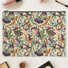 Wallpaper Floral Pattern Floral Wallpaper Background Cosmetic Bag (XXXL)