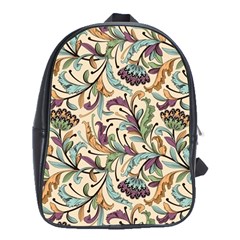 Wallpaper Floral Pattern Floral Wallpaper Background School Bag (XL)