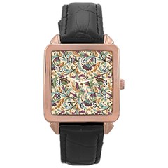 Wallpaper Floral Pattern Floral Wallpaper Background Rose Gold Leather Watch 