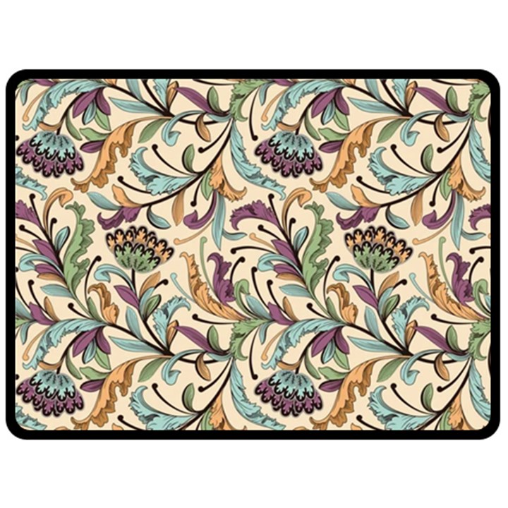 Wallpaper Floral Pattern Floral Wallpaper Background Fleece Blanket (Large)