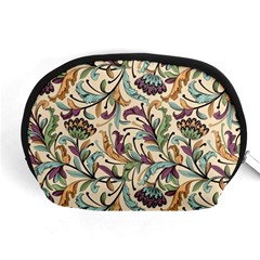 Wallpaper Floral Pattern Floral Wallpaper Background Accessory Pouch (Medium)