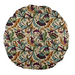 Wallpaper Floral Pattern Floral Wallpaper Background Large 18  Premium Flano Round Cushions