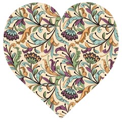 Wallpaper Floral Pattern Floral Wallpaper Background Wooden Puzzle Heart