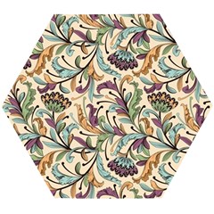 Wallpaper Floral Pattern Floral Wallpaper Background Wooden Puzzle Hexagon