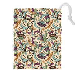 Wallpaper Floral Pattern Floral Wallpaper Background Drawstring Pouch (5XL)