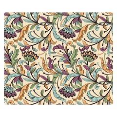 Wallpaper Floral Pattern Floral Wallpaper Background One Side Premium Plush Fleece Blanket (Small)