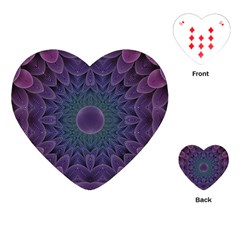 Geometric Shapes Geometric Pattern Flower Pattern Playing Cards Single Design (heart) by Ravend