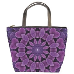 Shape Geometric Symmetrical Symmetry Wallpaper Bucket Bag by Ravend