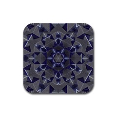 Kaleidoscope Geometric Pattern Geometric Shapes Rubber Coaster (square) by Ravend