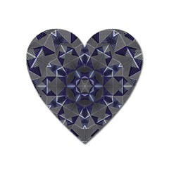 Kaleidoscope Geometric Pattern Geometric Shapes Heart Magnet by Ravend