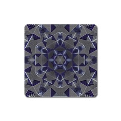 Kaleidoscope Geometric Pattern Geometric Shapes Square Magnet by Ravend