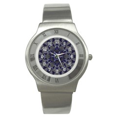 Kaleidoscope Geometric Pattern Geometric Shapes Stainless Steel Watch by Ravend