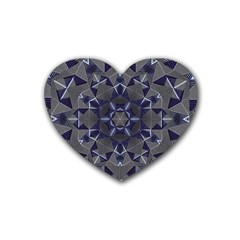 Kaleidoscope Geometric Pattern Geometric Shapes Rubber Coaster (heart)