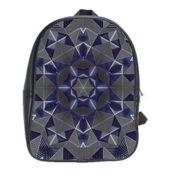 Kaleidoscope Geometric Pattern Geometric Shapes School Bag (xl) by Ravend