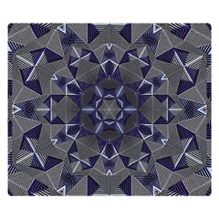 Kaleidoscope Geometric Pattern Geometric Shapes One Side Premium Plush Fleece Blanket (small) by Ravend