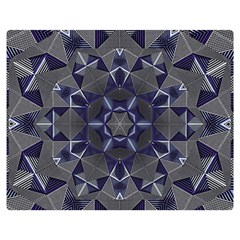 Kaleidoscope Geometric Pattern Geometric Shapes One Side Premium Plush Fleece Blanket (medium) by Ravend