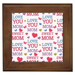 Love Mom Happy Mothers Day I Love Mom Graphic Framed Tile