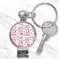 Love Mom Happy Mothers Day I Love Mom Graphic Nail Clippers Key Chain by Ravend