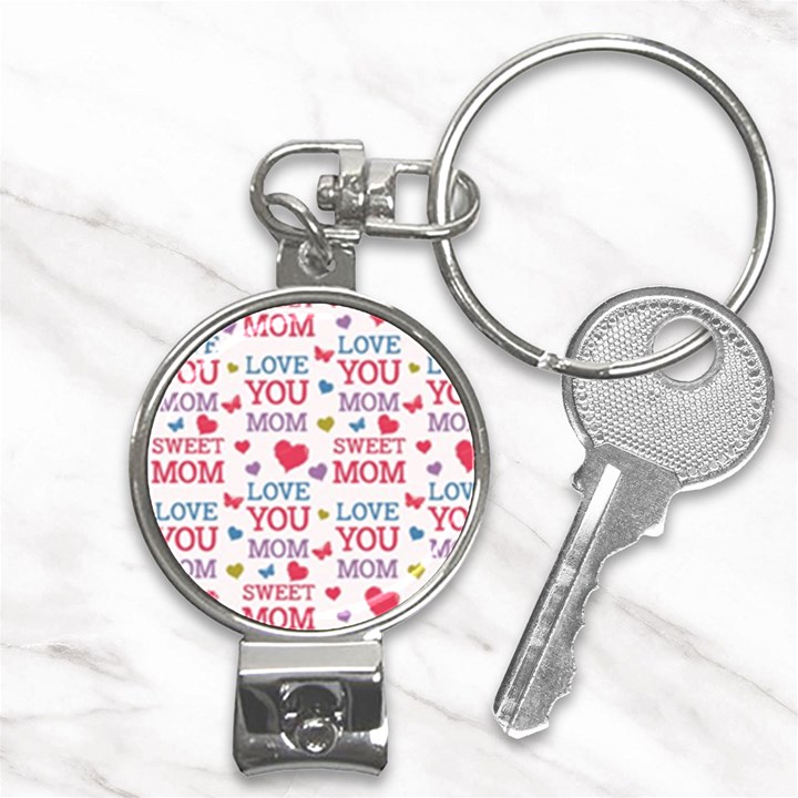 Love Mom Happy Mothers Day I Love Mom Graphic Nail Clippers Key Chain