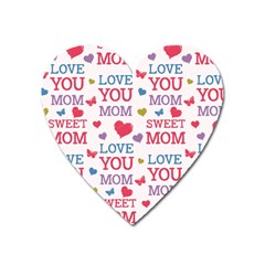 Love Mom Happy Mothers Day I Love Mom Graphic Heart Magnet by Ravend