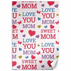 Love Mom Happy Mothers Day I Love Mom Graphic Canvas 12  X 18  by Ravend