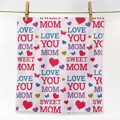 Love Mom Happy Mothers Day I Love Mom Graphic Face Towel by Ravend