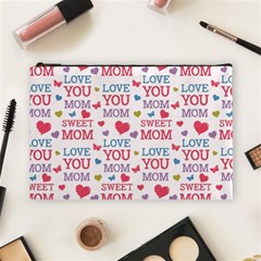 Love Mom Happy Mothers Day I Love Mom Graphic Cosmetic Bag (large) by Ravend