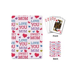 Love Mom Happy Mothers Day I Love Mom Graphic Playing Cards Single Design (mini) by Ravend