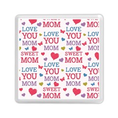 Love Mom Happy Mothers Day I Love Mom Graphic Memory Card Reader (square) by Ravend