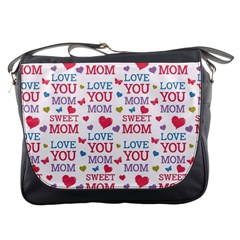 Love Mom Happy Mothers Day I Love Mom Graphic Messenger Bag by Ravend