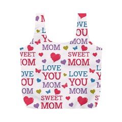 Love Mom Happy Mothers Day I Love Mom Graphic Full Print Recycle Bag (m) by Ravend