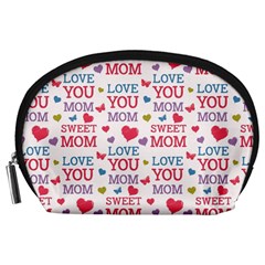 Love Mom Happy Mothers Day I Love Mom Graphic Accessory Pouch (large) by Ravend