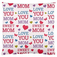 Love Mom Happy Mothers Day I Love Mom Graphic Large Premium Plush Fleece Cushion Case (one Side) by Ravend