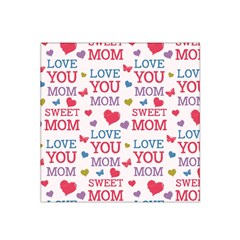 Love Mom Happy Mothers Day I Love Mom Graphic Satin Bandana Scarf 22  X 22  by Ravend