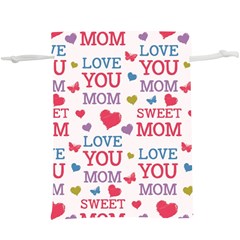 Love Mom Happy Mothers Day I Love Mom Graphic Lightweight Drawstring Pouch (xl) by Ravend