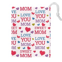 Love Mom Happy Mothers Day I Love Mom Graphic Drawstring Pouch (5xl) by Ravend