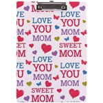 Love Mom Happy Mothers Day I Love Mom Graphic A4 Acrylic Clipboard Front