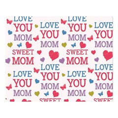 Love Mom Happy Mothers Day I Love Mom Graphic One Side Premium Plush Fleece Blanket (large) by Ravend