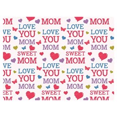 Love Mom Happy Mothers Day I Love Mom Graphic One Side Premium Plush Fleece Blanket (extra Small) by Ravend