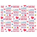 Love Mom Happy Mothers Day I Love Mom Graphic Premium Plush Fleece Blanket (Extra Small) 40 x30  Blanket Front