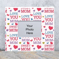 Love Mom Happy Mothers Day I Love Mom Graphic White Wall Photo Frame 5  X 7  by Ravend