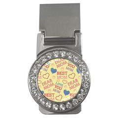 Love Mom Happy Mothers Day I Love Mom Graphic Pattern Money Clips (cz)  by Ravend