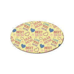 Love Mom Happy Mothers Day I Love Mom Graphic Pattern Sticker Oval (100 Pack) by Ravend