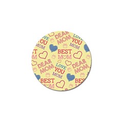 Love Mom Happy Mothers Day I Love Mom Graphic Pattern Golf Ball Marker by Ravend