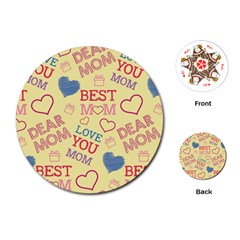 Love Mom Happy Mothers Day I Love Mom Graphic Pattern Playing Cards Single Design (round) by Ravend